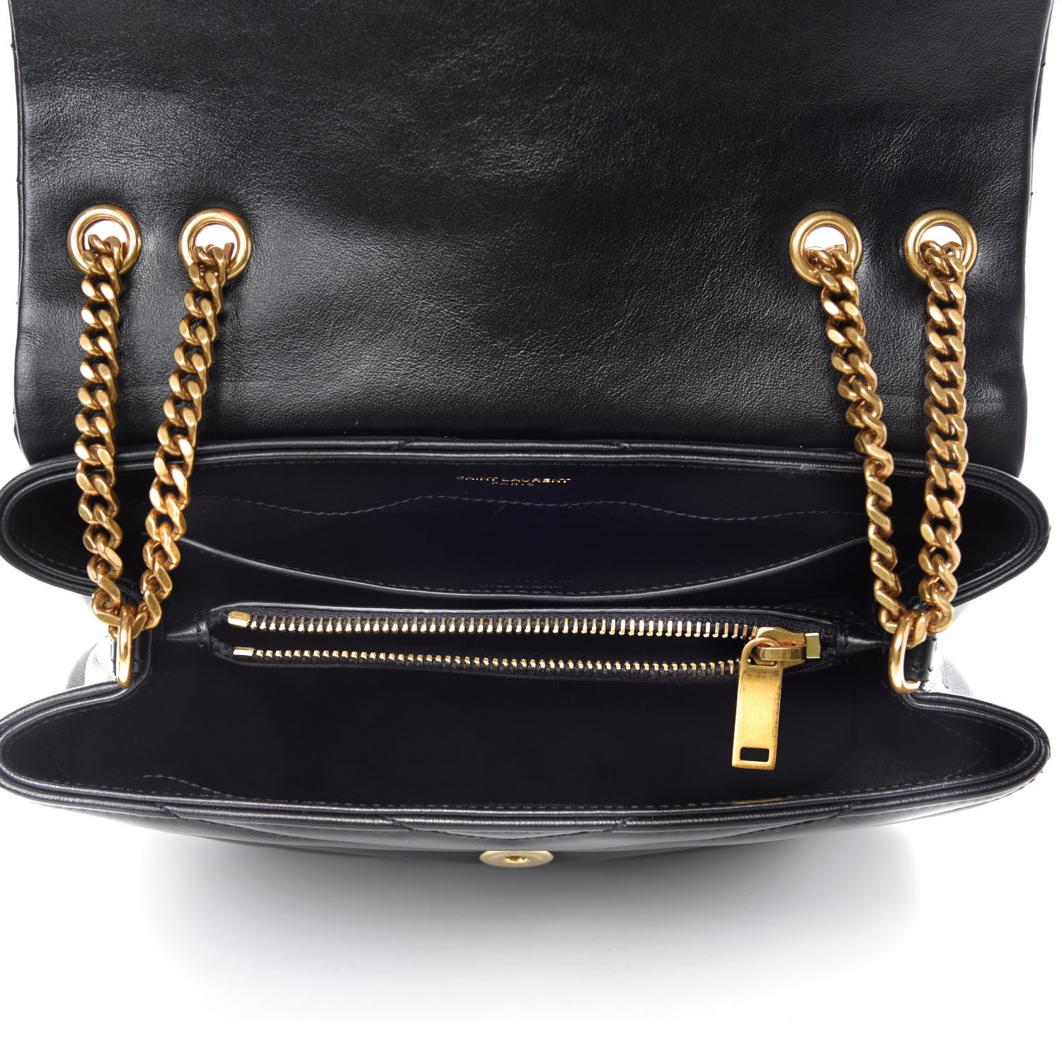 Saint Laurent Calfskin Y Quilted Monogram Small Loulou Chain Satchel Black 6 of 12