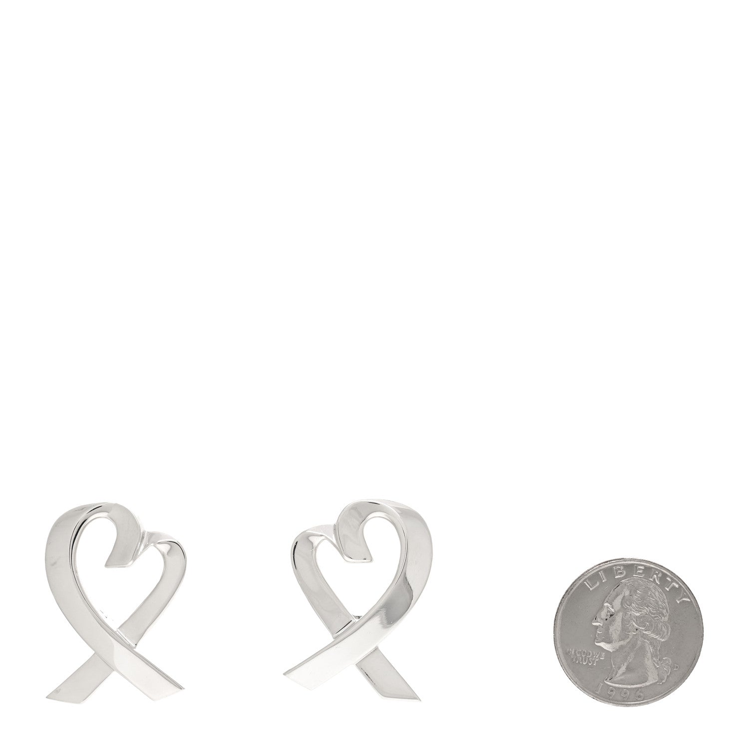 Tiffany Sterling Silver Large Paloma Picasso Loving Heart Earrings 2 of 4