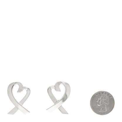 Tiffany Sterling Silver Large Paloma Picasso Loving Heart Earrings 2 of 4
