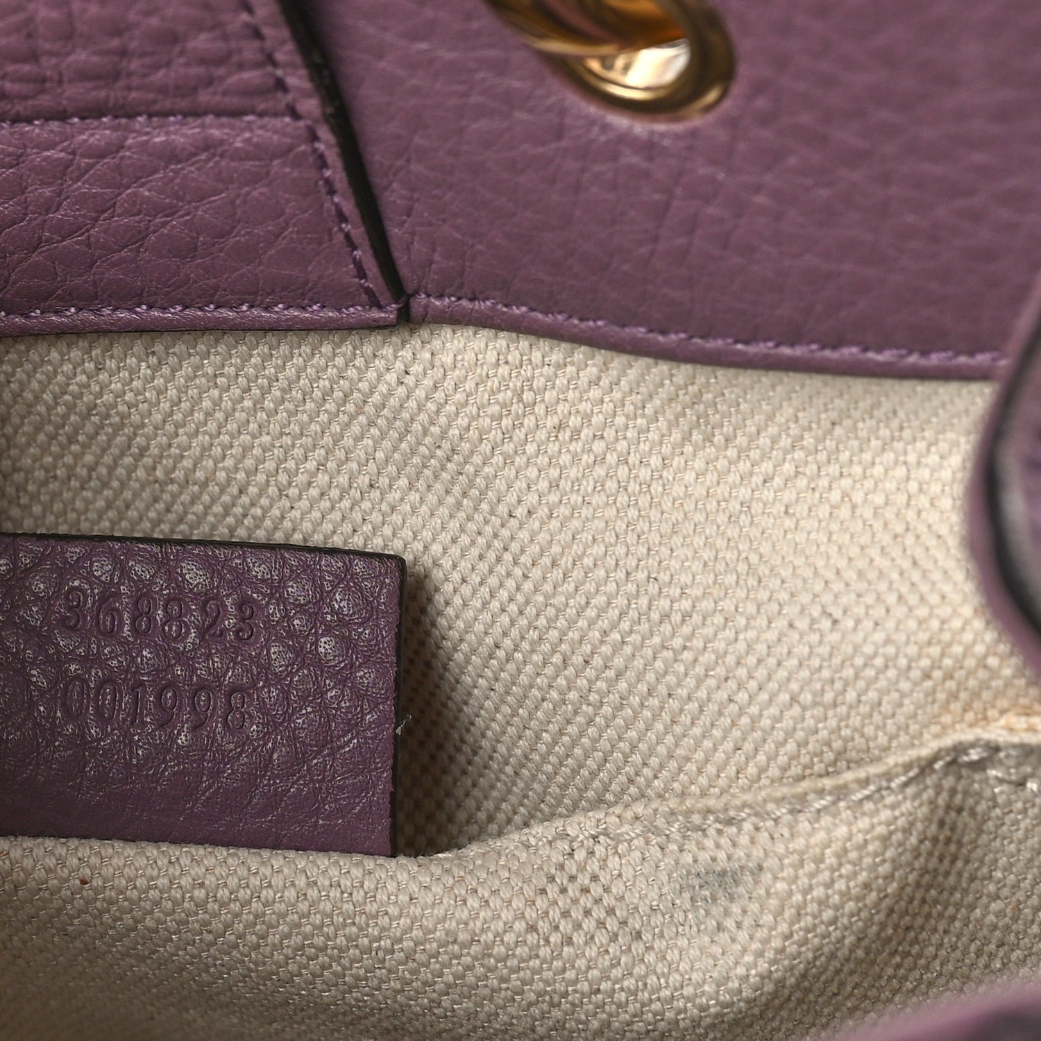 Gucci Calfskin Mini Bamboo Shopper Tote Purple 7 of 10