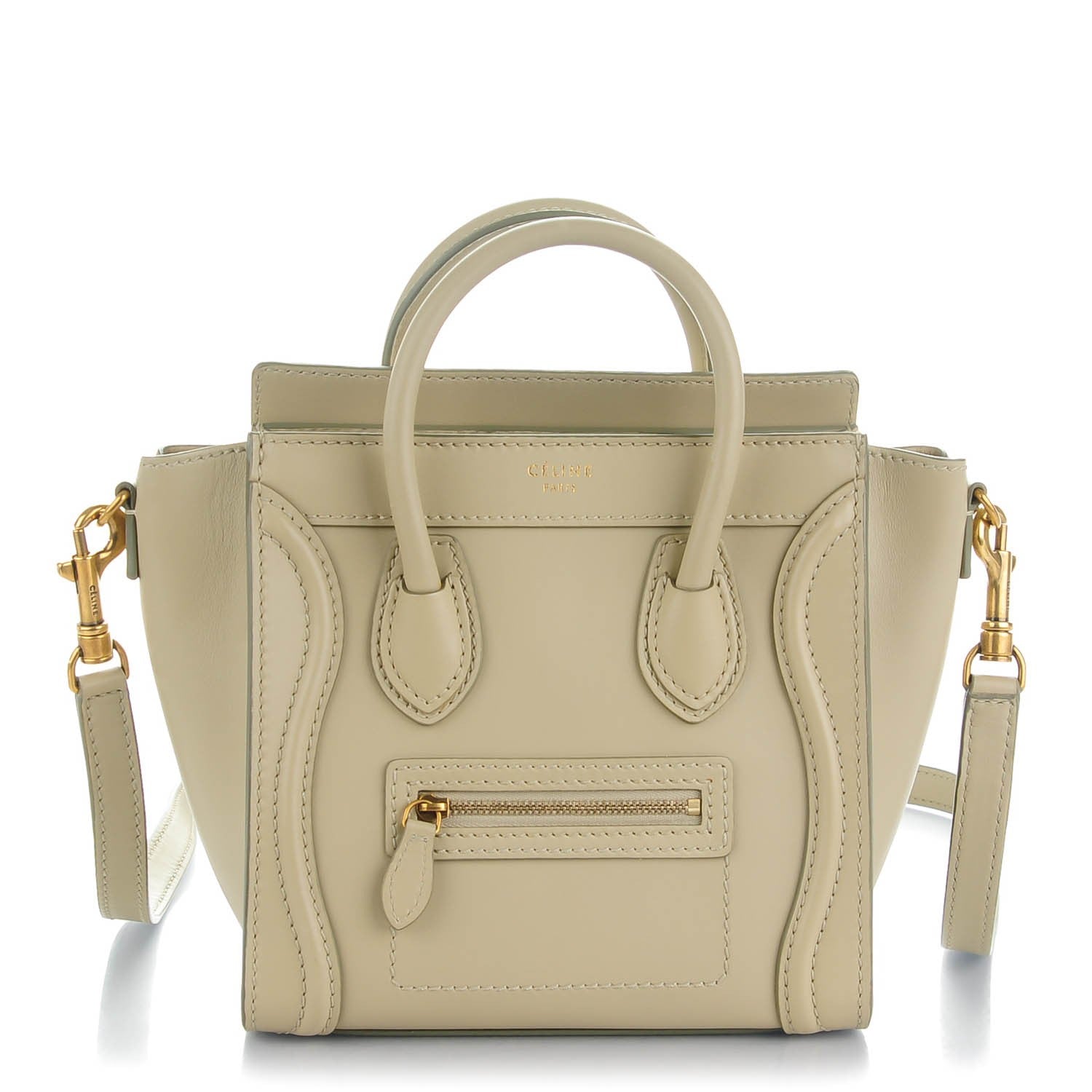 Celine Satin Calfskin Nano Luggage Powder 1 of 8