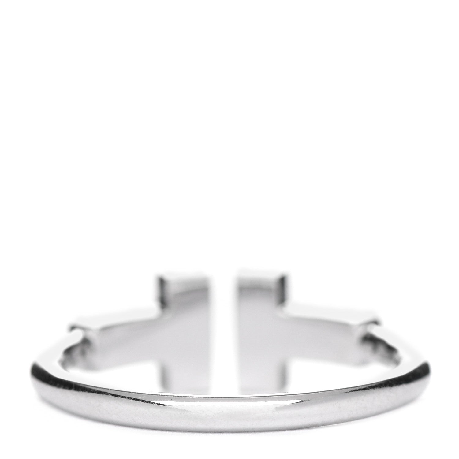 Tiffany 18K White Gold Diamond T Wire Ring 48 4.5 3 of 5
