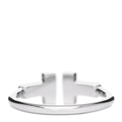 Tiffany 18K White Gold Diamond T Wire Ring 48 4.5 3 of 5