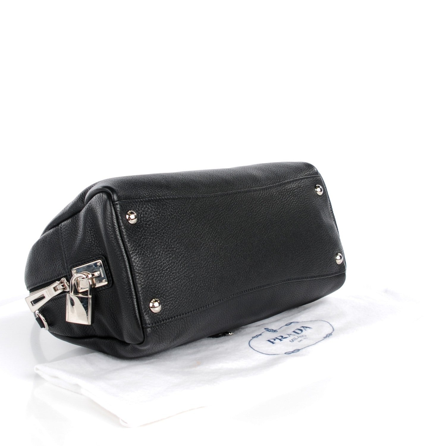 Prada Vitello Daino Top Handle Bag Nero Black 4 of 9