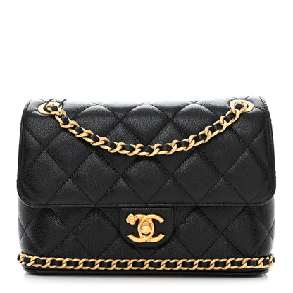 Chanel Caviar Quilted Camellia Chain Around Flap Black 1 of 11