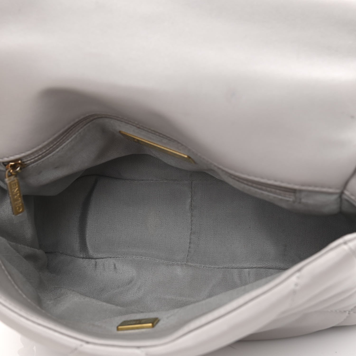 Chanel Lambskin Quilted Medium Chanel 19 Flap Grey 5 of 16