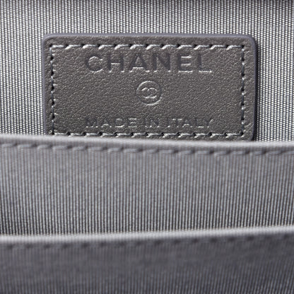Chanel Goatskin Camellia Embossed Zip Coin Purse Silver 12 of 20