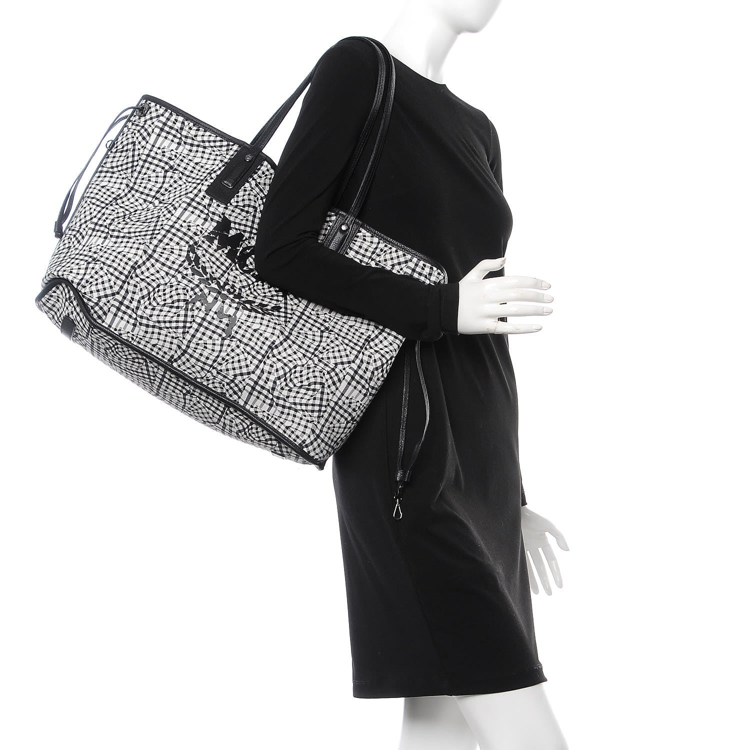 MCM Visetos Large Liz Reversible Shopper Tote Black 3 of 11