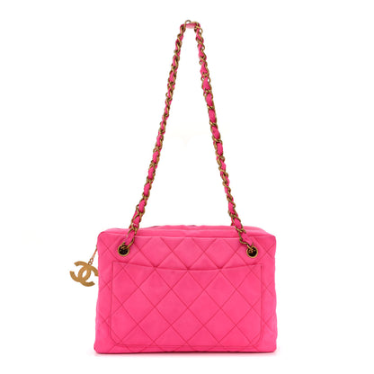 Chanel Canvas Quilted Shoulder Bag Pink 1 of 13