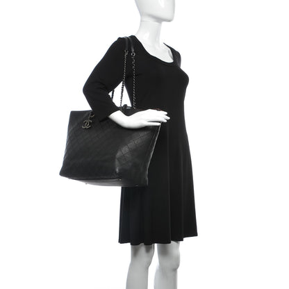 Chanel Calfskin Stitched Large Shopping Tote Black 2 of 9