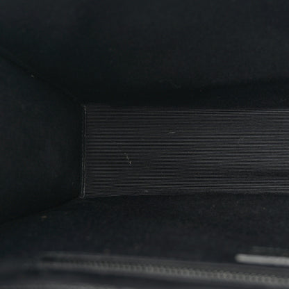 Saint Laurent Grain De Poudre Textured Mixed Matelasse Large Triquilt Monogram Monochrome Satchel Black 11 of 14
