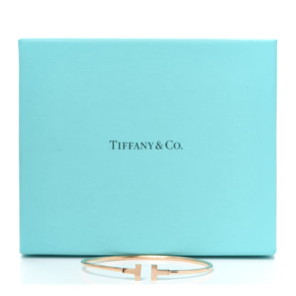 Tiffany 18K Rose Gold Narrow T Wire Bracelet 5 of 5