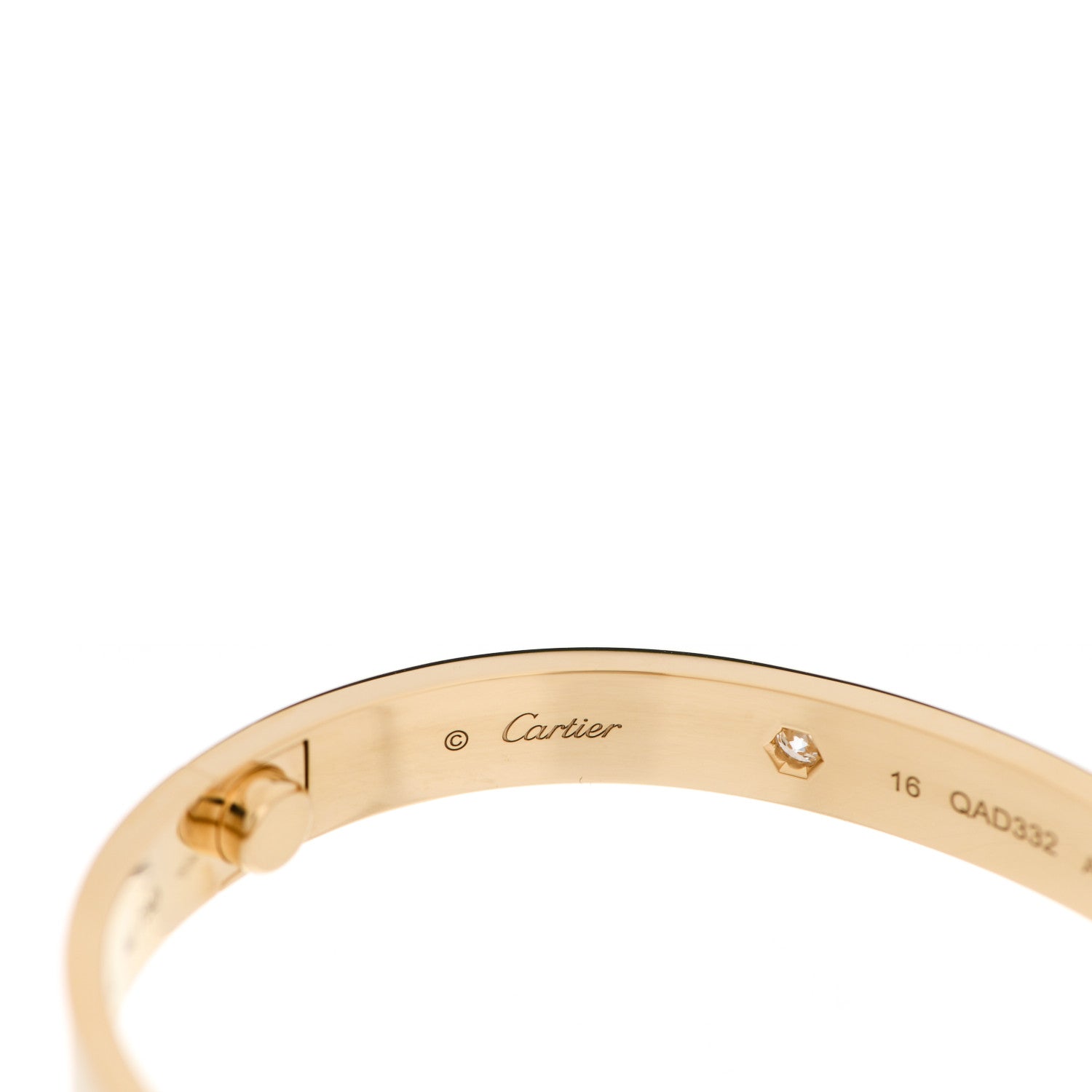 Cartier 18K Yellow Gold 4 Diamond LOVE Bracelet 16 4 of 7