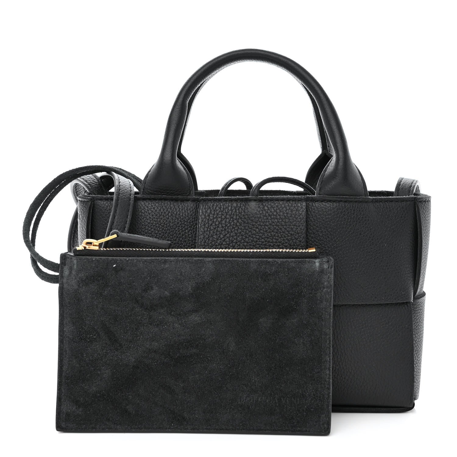 Bottega Veneta Grained Calfskin Intrecciato Candy Arco Tote Black 1 of 14