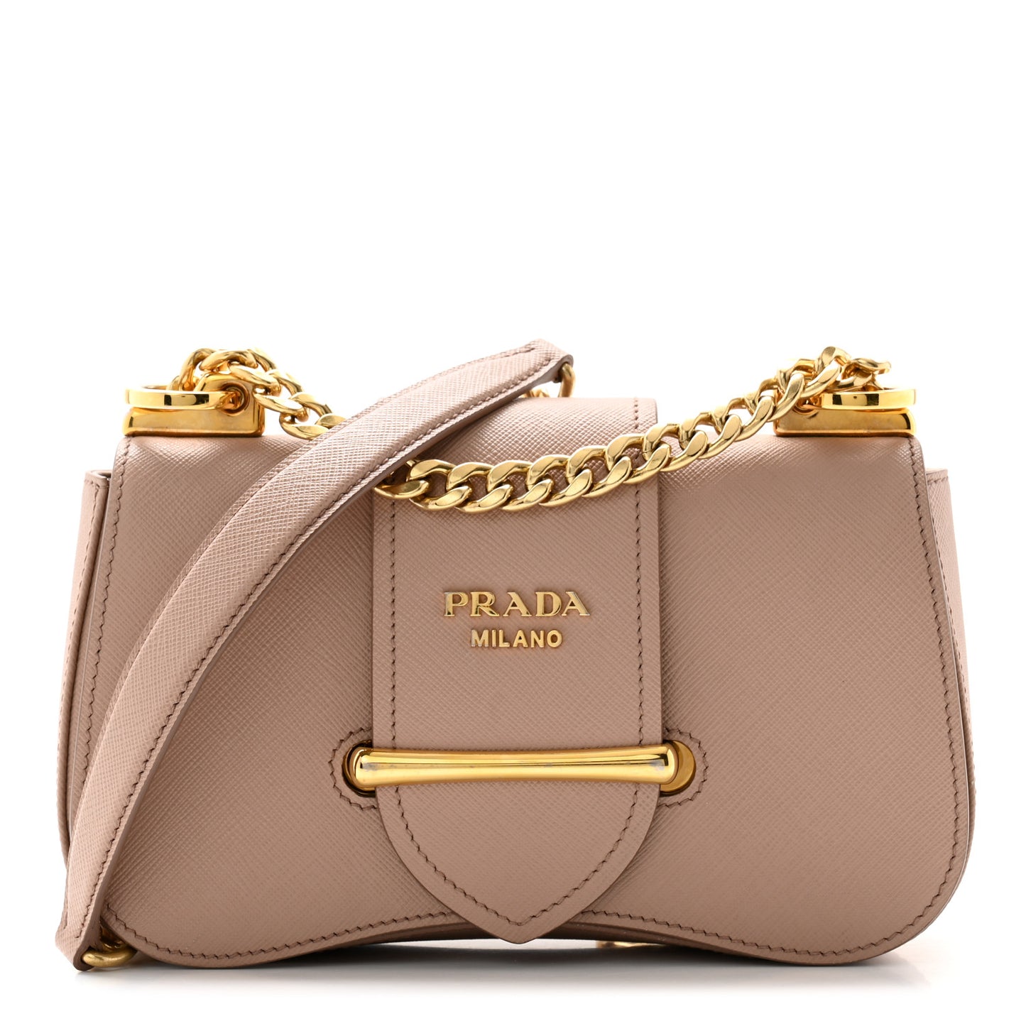 Saffiano Lux Sidonie Small Chain Crossbody Bag Cipria