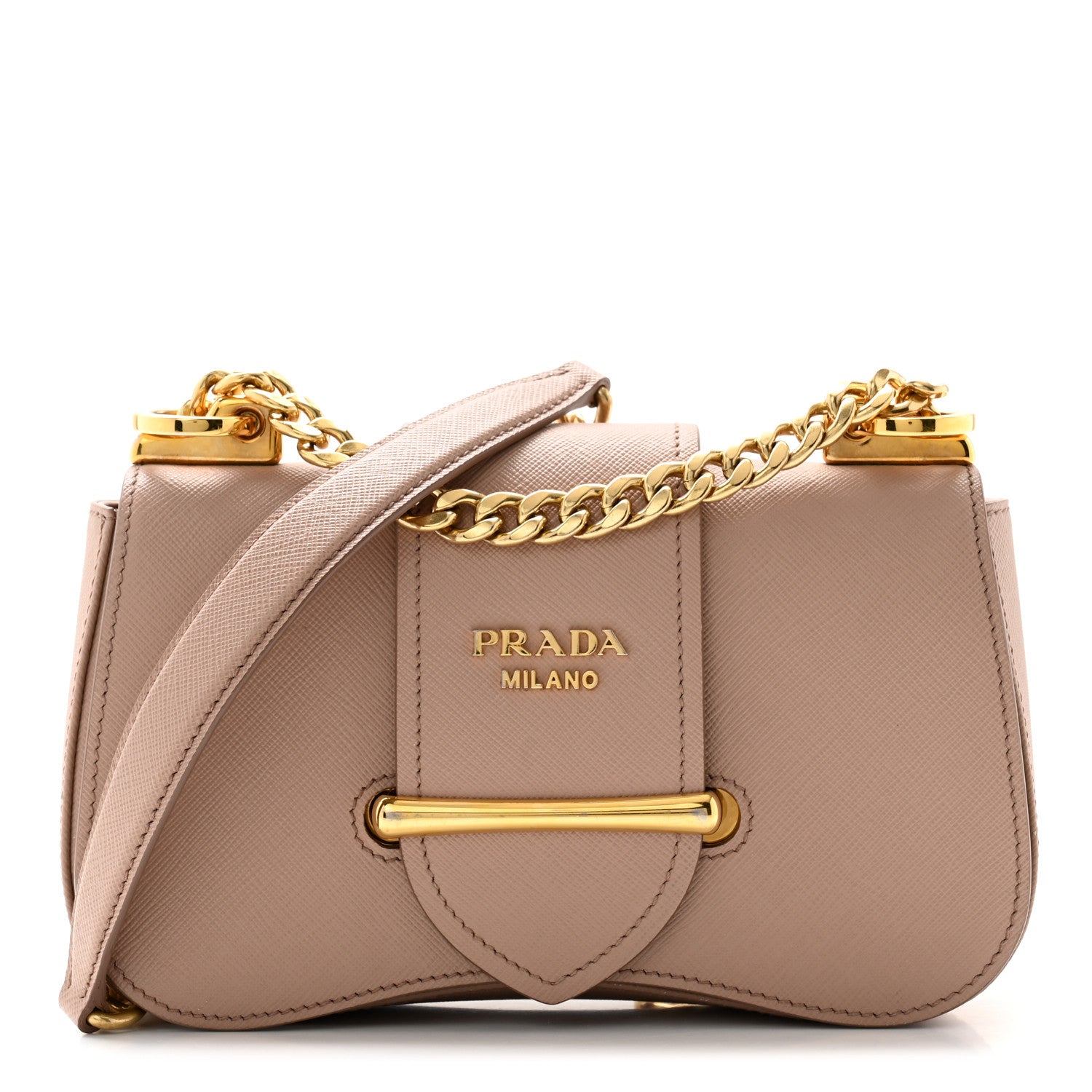 Prada Saffiano Lux Sidonie Small Chain Crossbody Bag Cipria 1 of 11