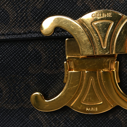 Celine Canvas Calfskin Triomphe Shoulder Bag Tan 12 of 12