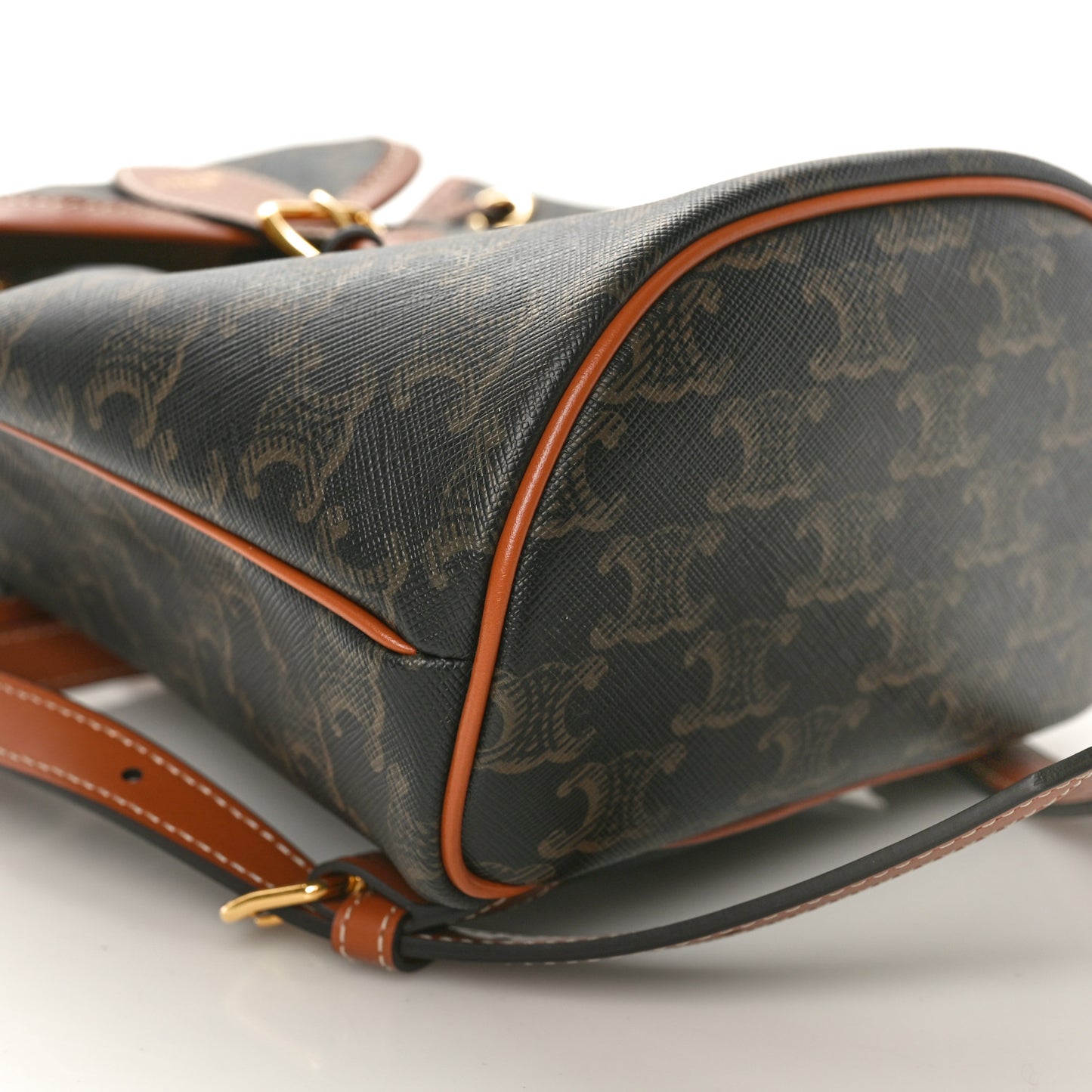 Triomphe Canvas Calfskin Mini Folco Backpack Tan