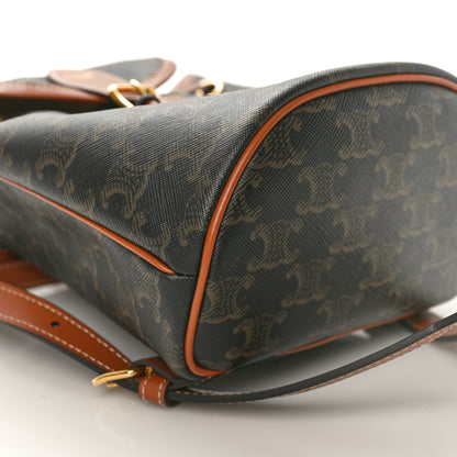 Celine Triomphe Canvas Calfskin Mini Folco Backpack Tan 9 of 11