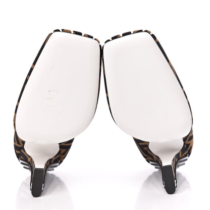 Fendi Lycra Film FF FFreedom Decollete Pumps 36.5 Tobacco Moro White 6 of 8