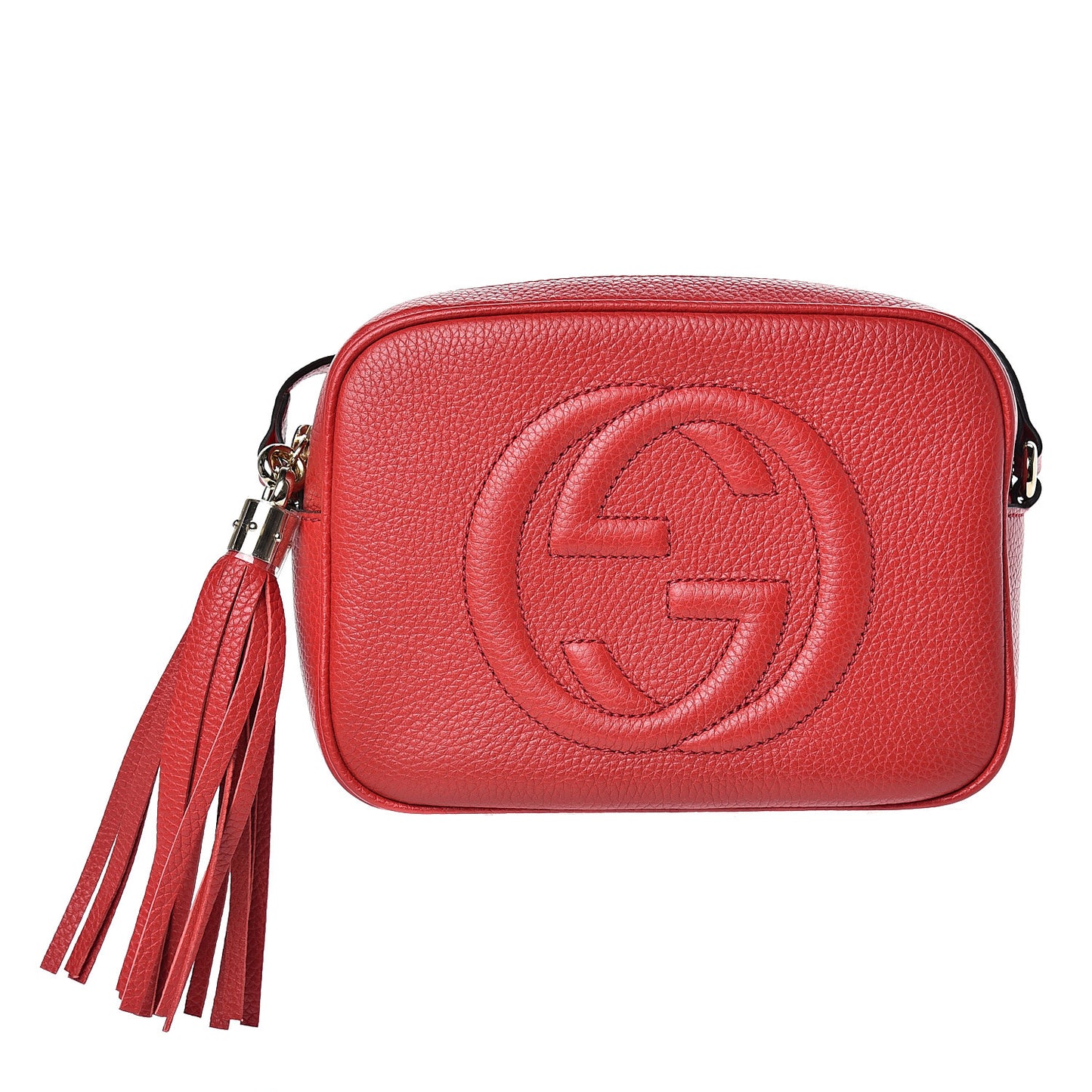 Pebbled Calfskin Small Soho Disco Bag Tabasco Red
