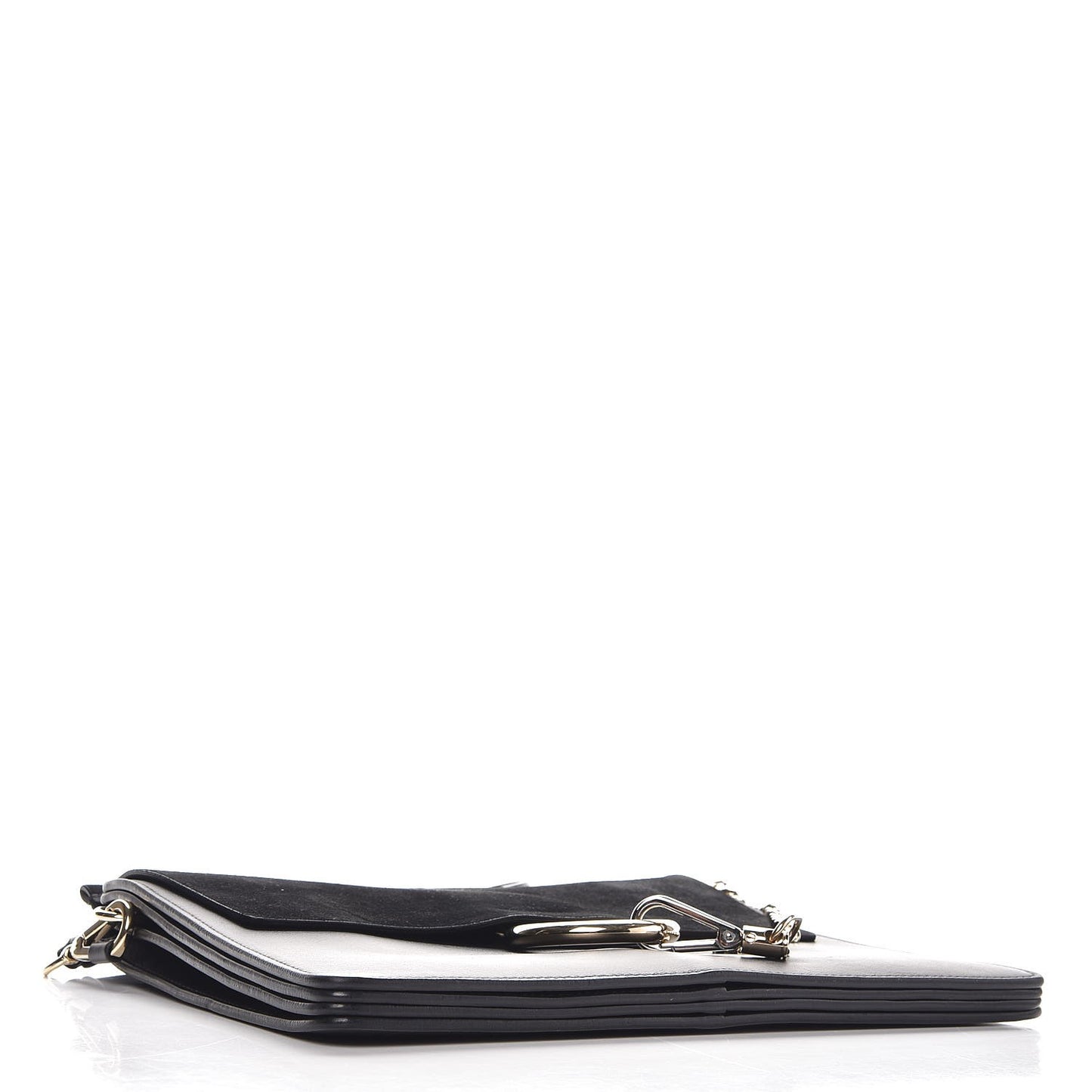 Suede Calfskin Medium Faye Shoulder Bag Black