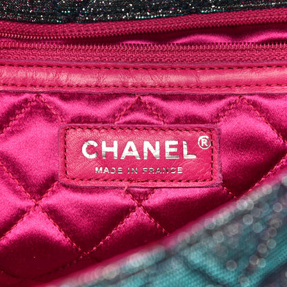 Chanel Iridescent Glitter Fabric Jumbo Single Flap Multicolor 6 of 16
