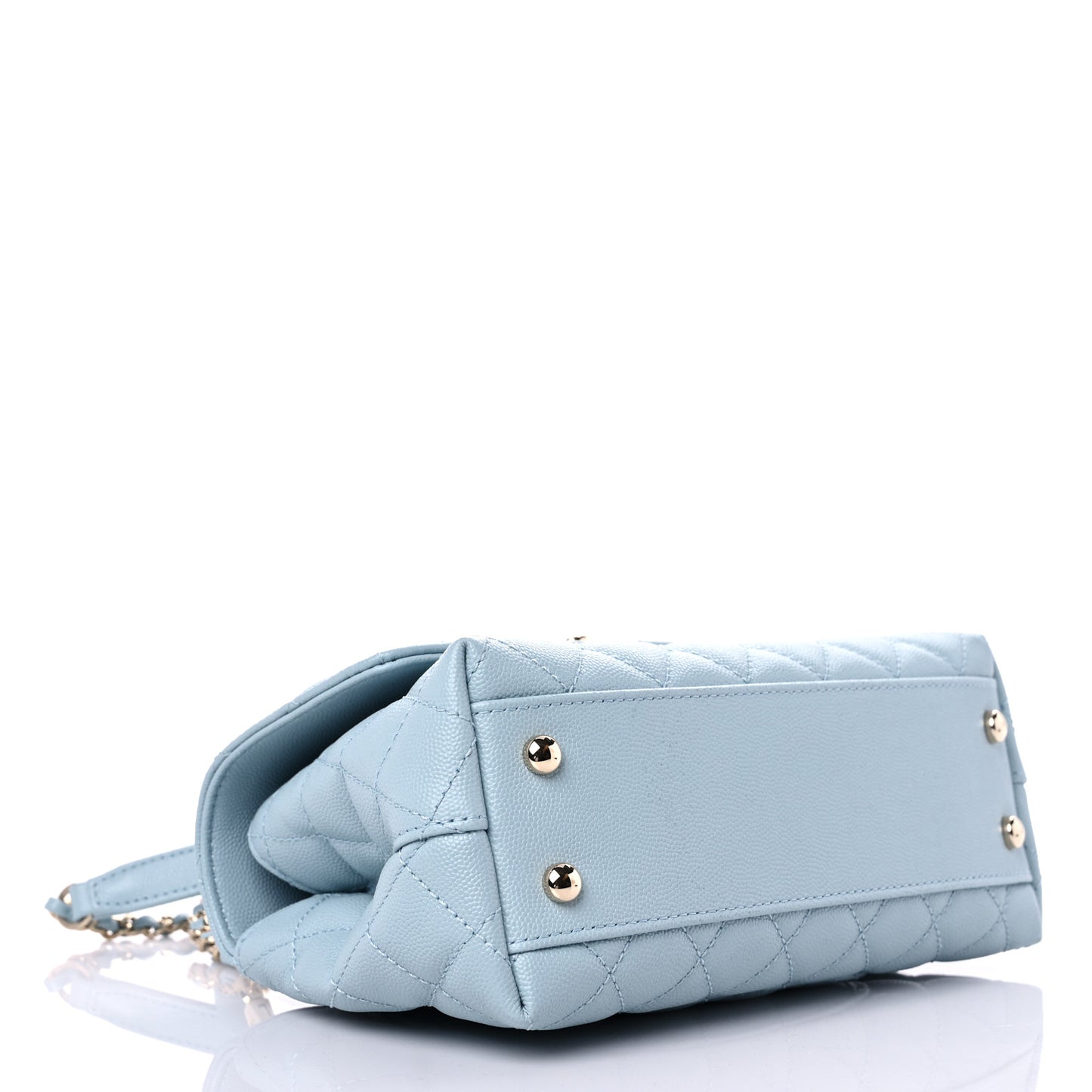 Caviar Quilted Mini Coco Handle Flap Light Blue