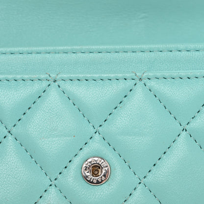 Chanel Lambskin Quilted Flap Card Holder Wallet Turquoise 11 of 12