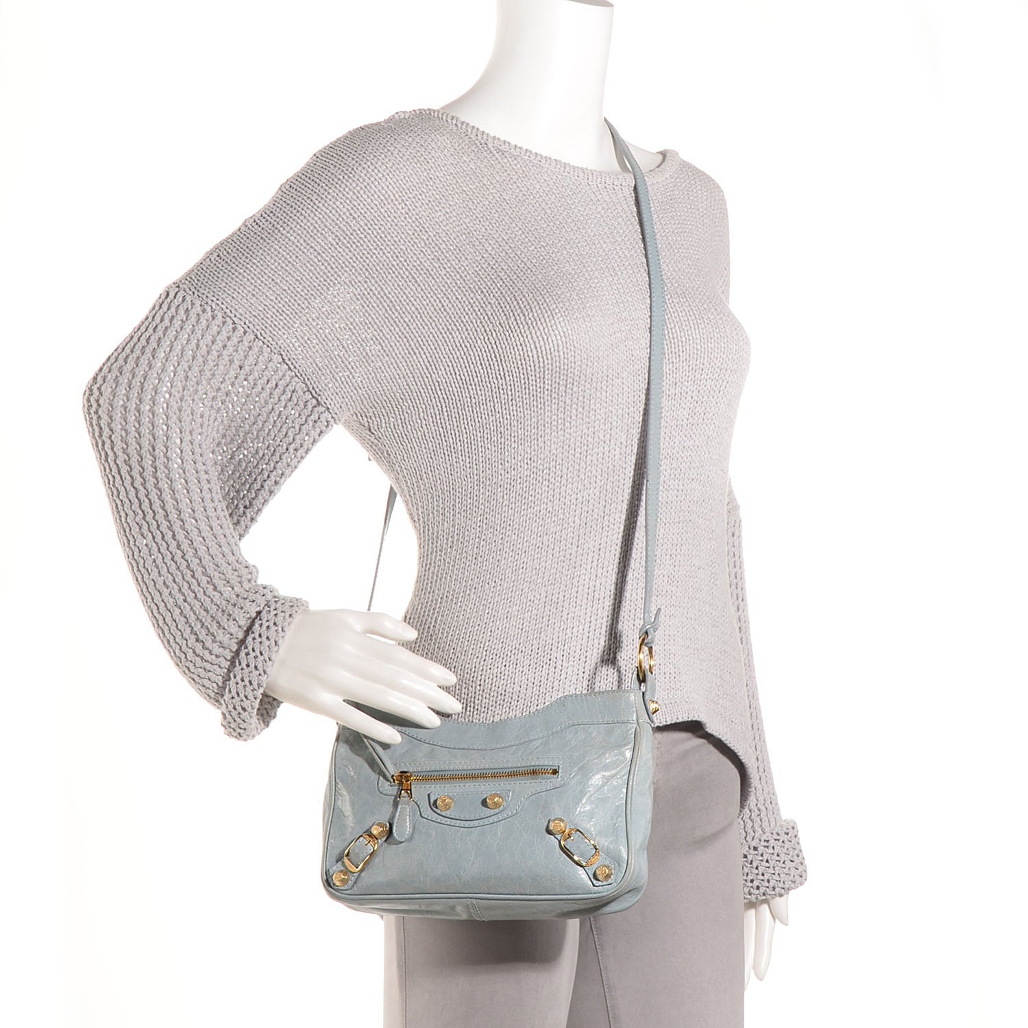 Balenciaga Agneau Giant 12 Gold Hardware Hip Bleu Acier 2 of 11