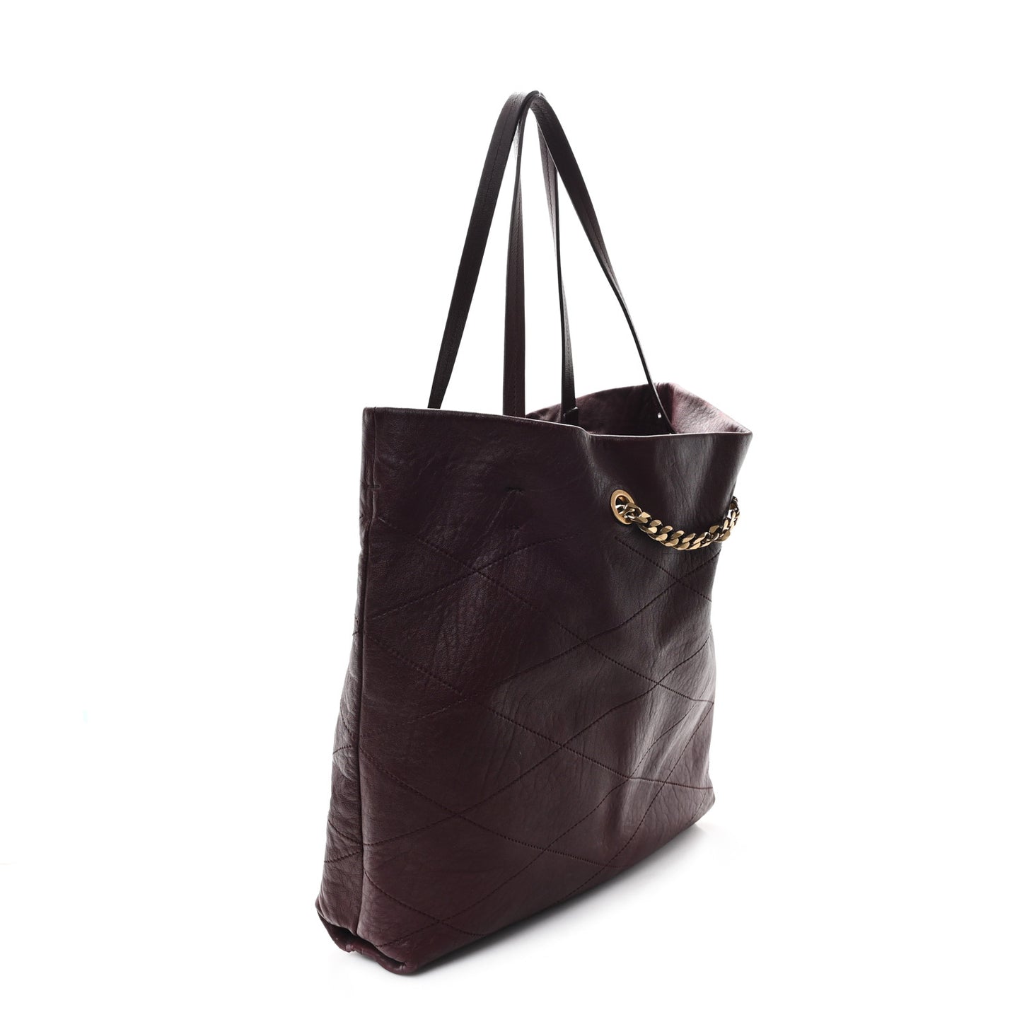 Lambskin Quilted Carry Me Tote Burgundy