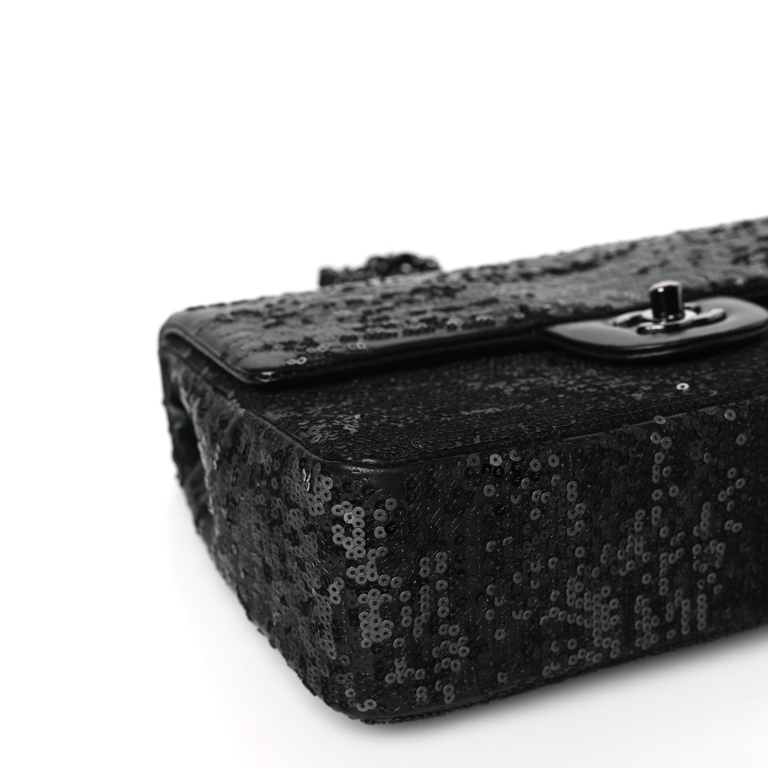 Chanel Sequin Lambskin Medium Moonlight on Water Flap Black 8 of 10