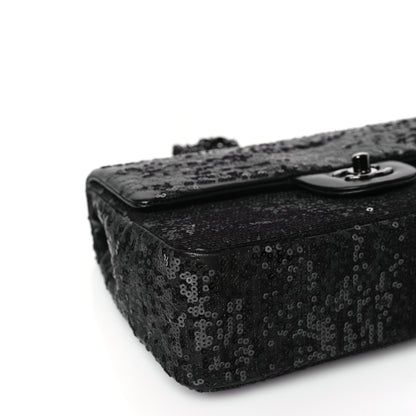 Chanel Sequin Lambskin Medium Moonlight on Water Flap Black 8 of 10