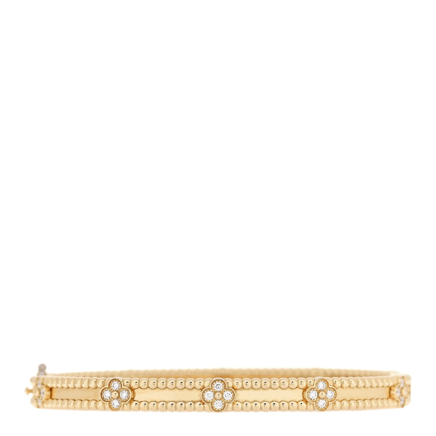 18K Yellow Gold Diamond Perlee Sweet Clovers Bracelet XL