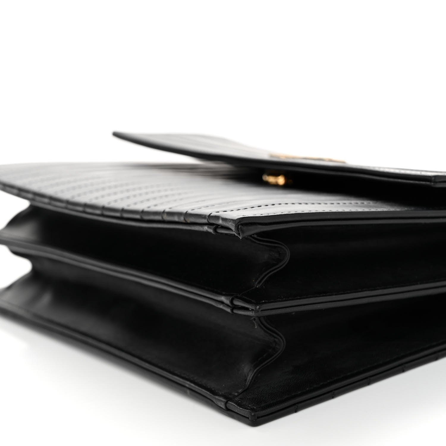 Saint Laurent Calfskin Matelasse Victoire Chain Wallet Black 9 of 9