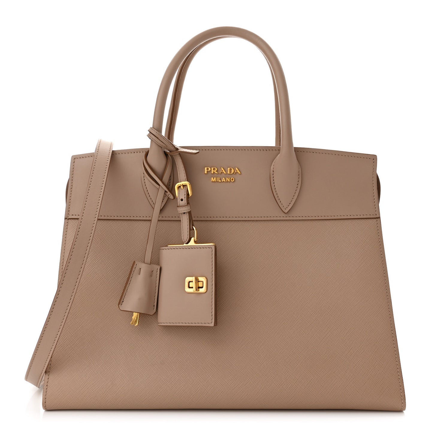 Saffiano City Calfskin Medium Esplanade Cammeo