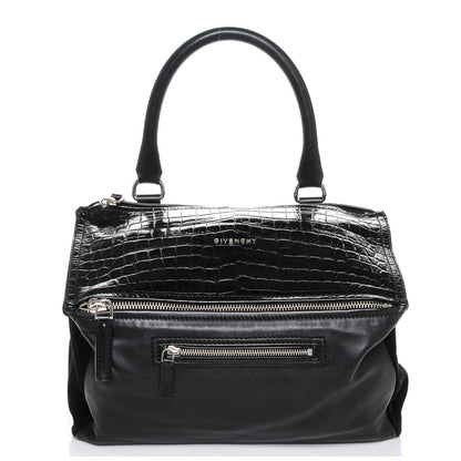 Givenchy Calfskin Crocodile Embossed Medium Pandora Black 1 of 7