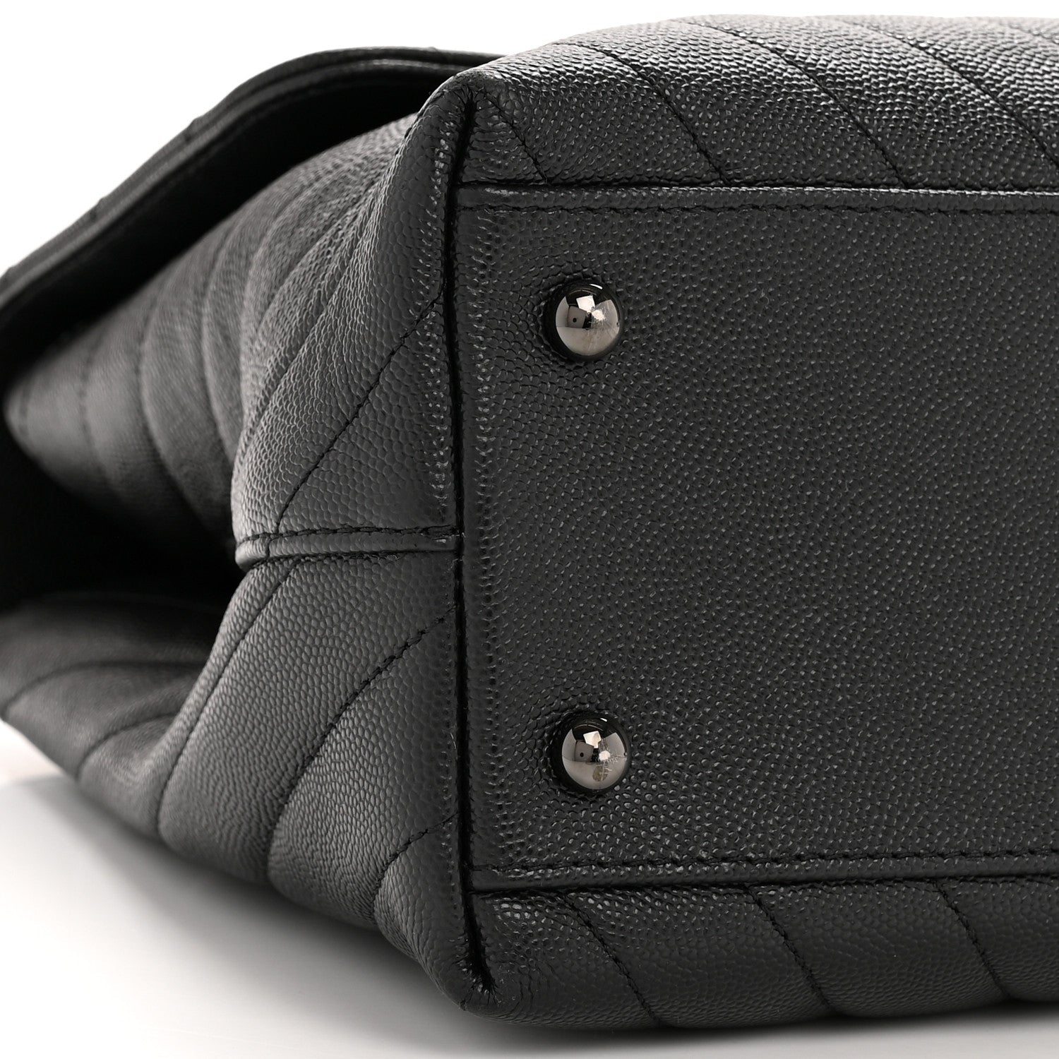 Chanel Caviar Chevron Quilted Medium Coco Handle Flap So Black 9 of 12