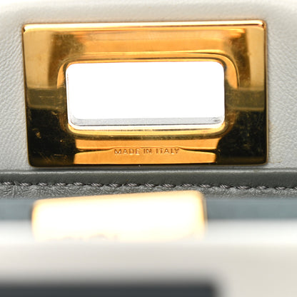 Fendi Nappa Colorblock Mini Peekaboo Iconic Satchel Grigio Perla Peonia Alga 8 of 11