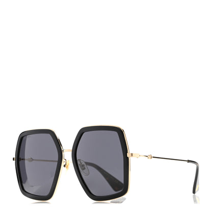 Gucci Acetate Oversize Square Frame GG0106S Sunglasses Black 1 of 12
