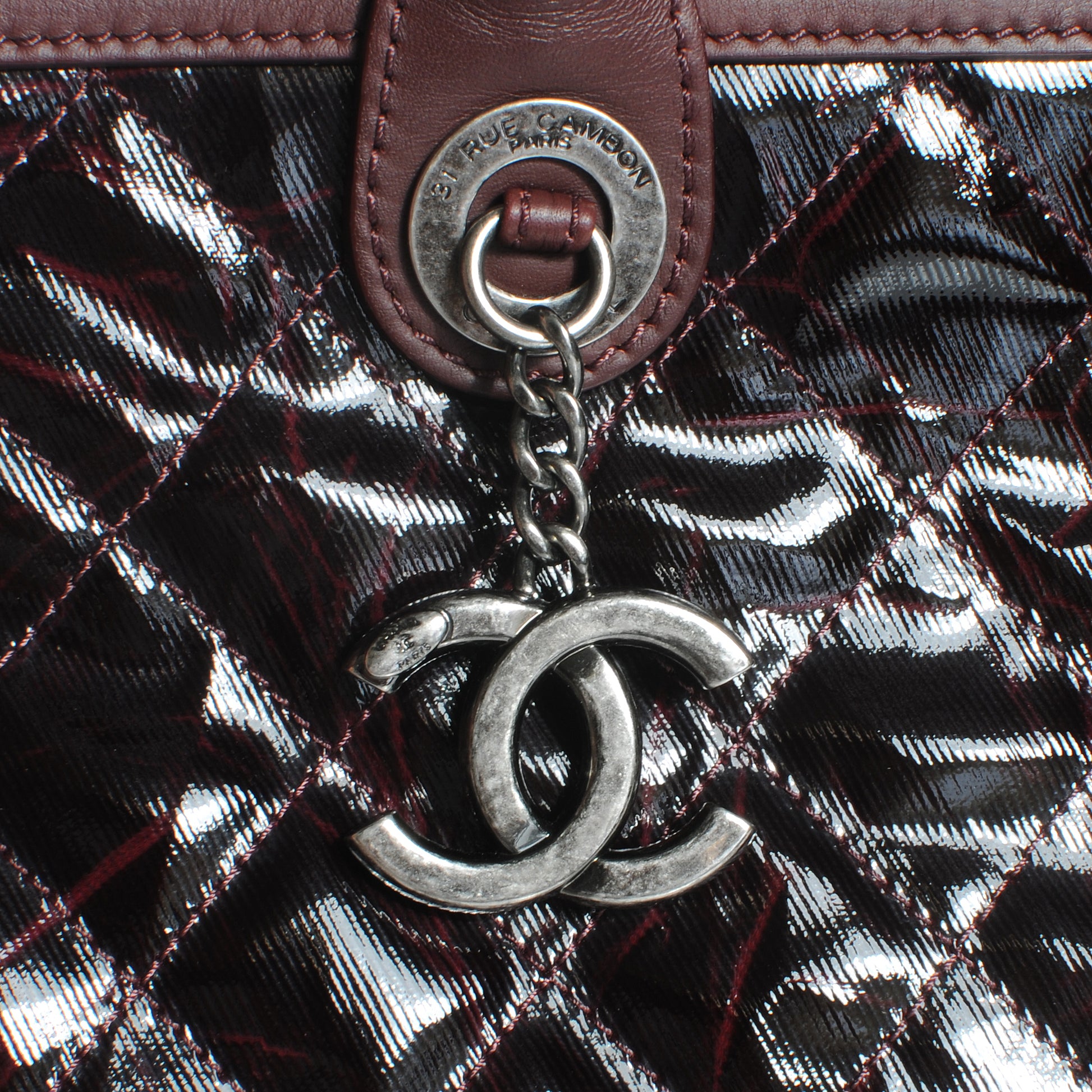 Chanel Coated Canvas Tote Bordeaux 5 of 10