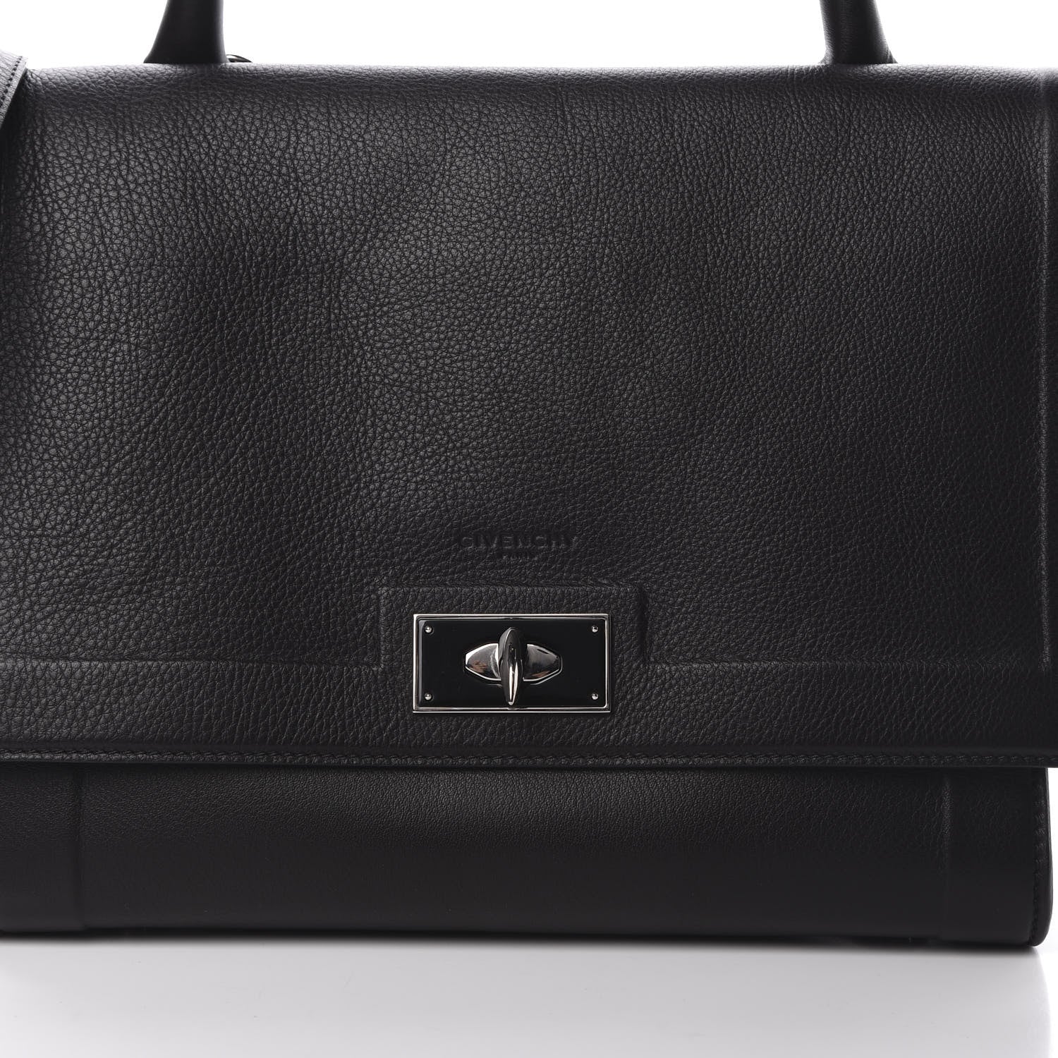 Givenchy Grained Calfskin Small Shark Lock Satchel Black 9 of 12