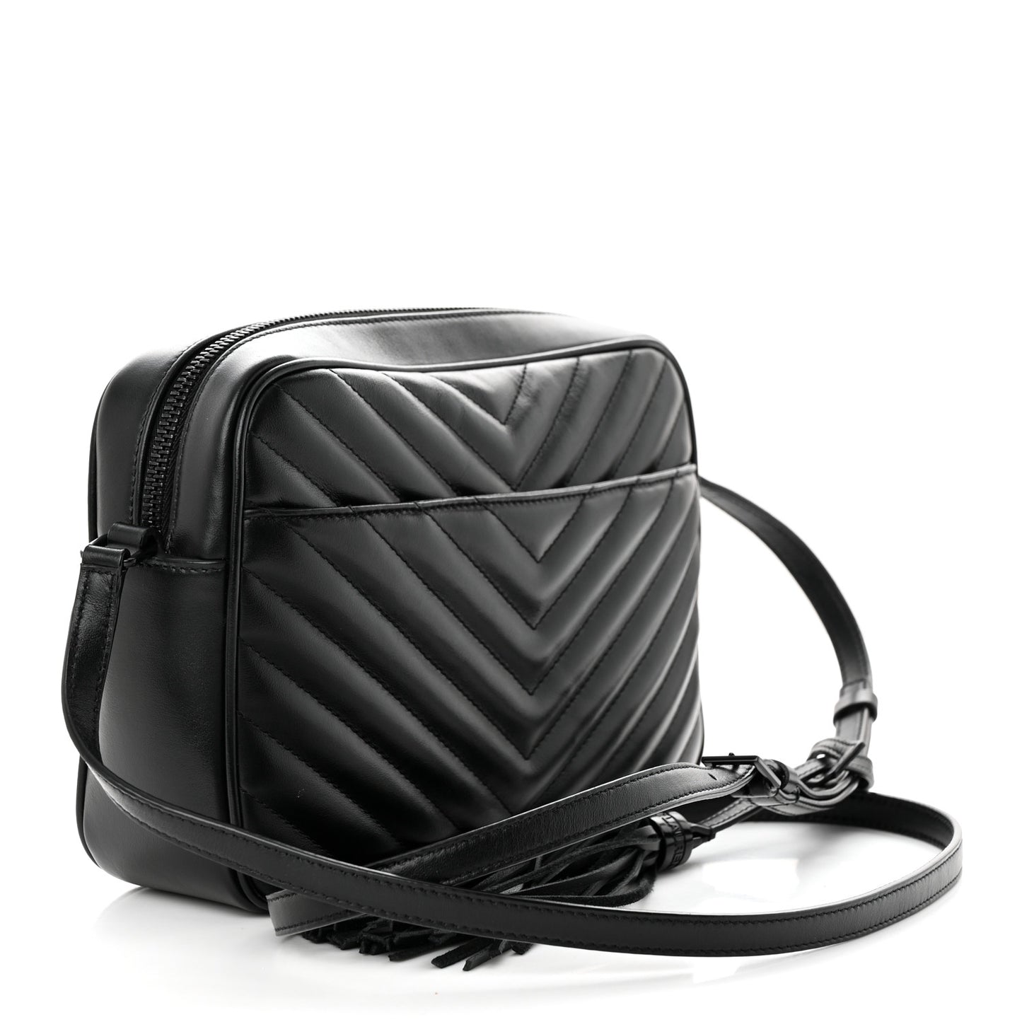Calfskin Matelasse Monogram Monochrome Lou Camera Bag Black