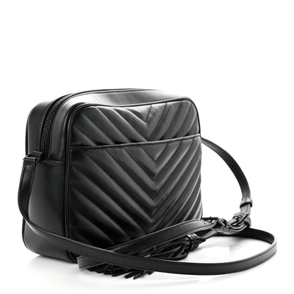 Saint Laurent Calfskin Matelasse Monogram Monochrome Lou Camera Bag Black 3 of 11