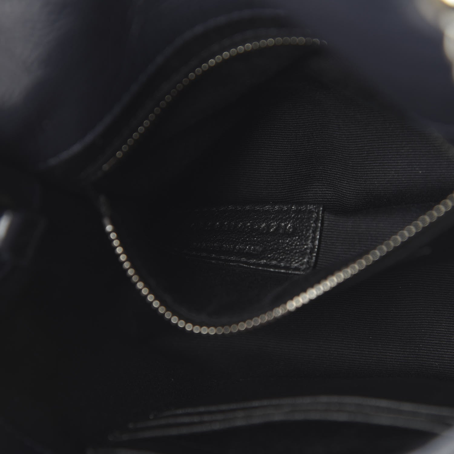 Saint Laurent Crinkled Calfskin Matelasse Monogram Niki Chain Wallet Deep Marine 6 of 10