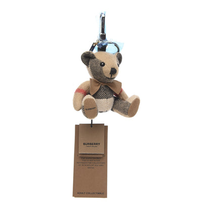 Burberry Cashmere House Check Thomas Bear Bag Charm Camel Gold 1 of 3