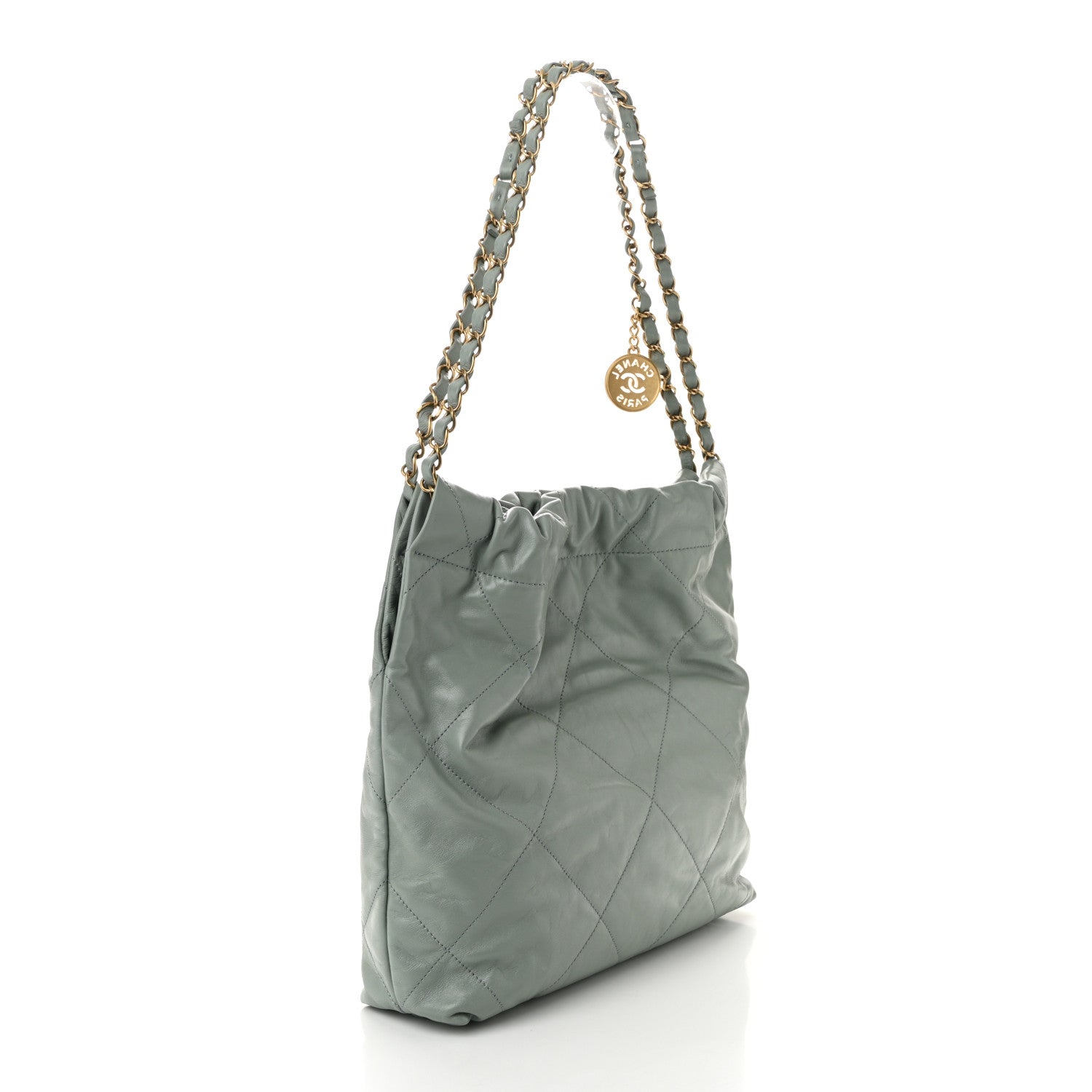 Chanel Shiny Calfskin Quilted Small Chanel 22 Grey 4 of 13