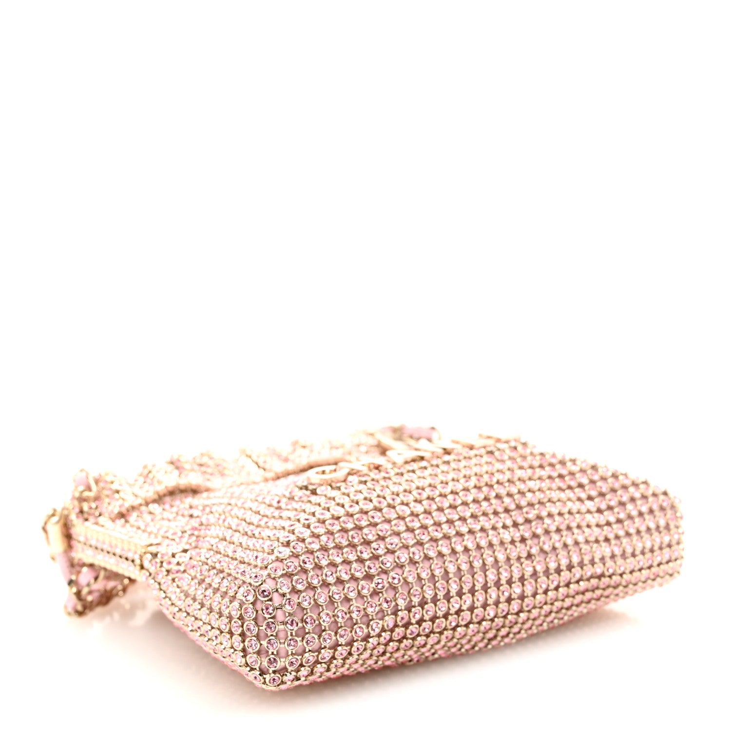 Chanel Crystal Embellished Metallic Lambskin Mini Chanel 22 Light Pink 5 of 11
