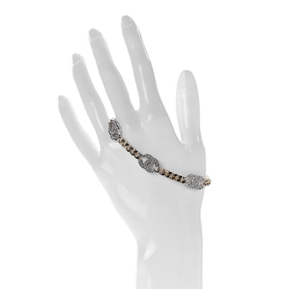 Chanel Crystal CC Chain Bracelet Gold Silver 2 of 4