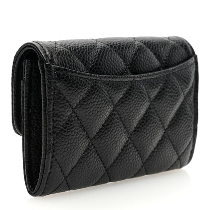 Chanel Caviar Quilted Flap Card Holder Wallet Black 3 of 8